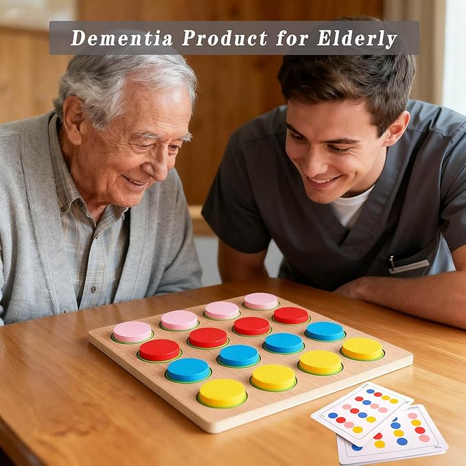 Dementia Activities & Games for Seniors,Colors Match-Up Puzzles Gifts & Wooden Alzheimers Products for Elderly Adults