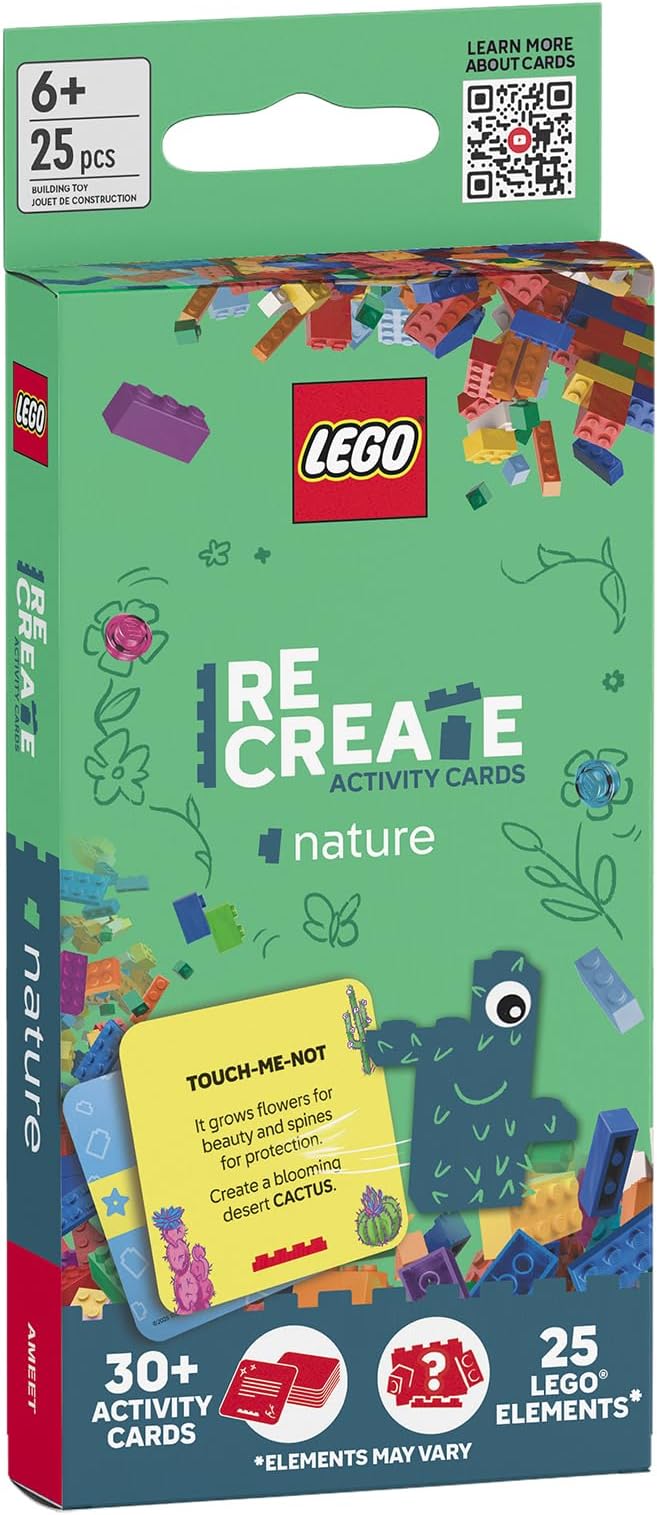 LEGO Recreate Activity Cards – Nature | Creative Building Game with 30+ Activity Cards & 25 LEGO Elements | Ages 6+