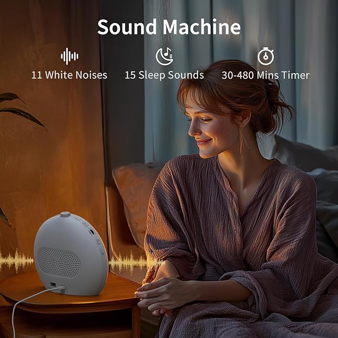 EASYERA Sunrise Alarm Clock Sound Machine, Upgraded Backlit Buttons, 26 Soothing Sounds, White Noise Machine Night Light, Bluetooth Speaker Wake Up Light for Bedroom, Heavy Sleeper, Adults, Kids