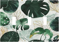 Boho Tropical Green Leaf Watercolor Banana Leaves Decorative Switch Plates 3 Gang Wall Plate Triple Toggle Light Switch Cover Faceplate Electrical Wall Panels For Bed Room Living Room Decor
