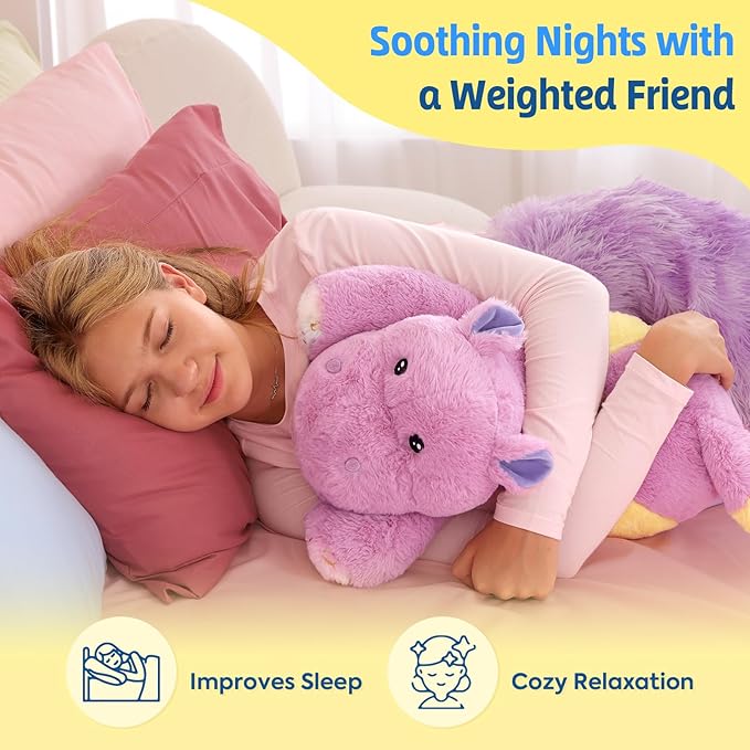 PEACH CAT 23.6 inch 5 lbs Hippo Weighted Stuffed Animals Large Hippopotamus Plushies Cute Plush Toys Gifts for Kids Adults