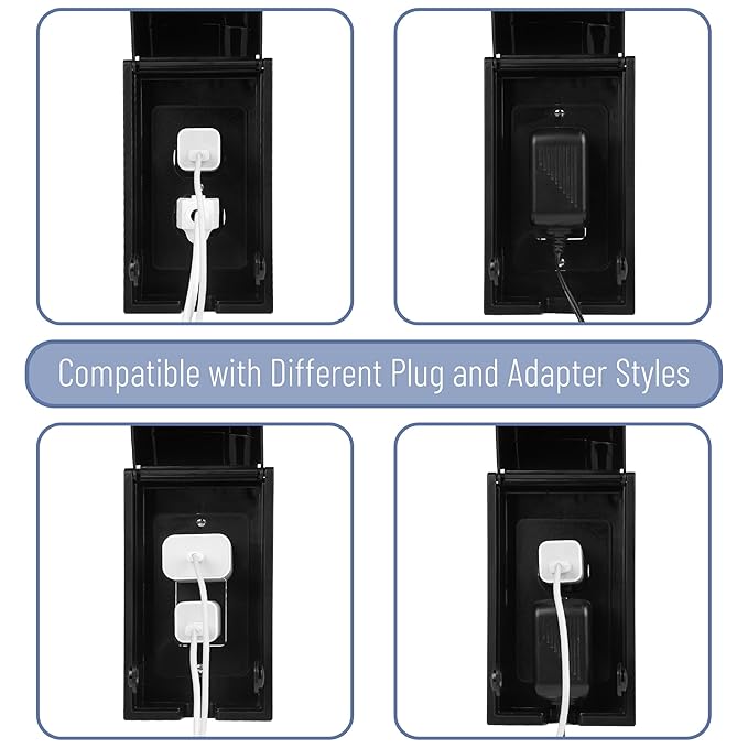 Bates - Baby Safety Outlet Cover Box, Black, Outlet Covers Baby Proofing, Plug Covers for Electrical Outlets
