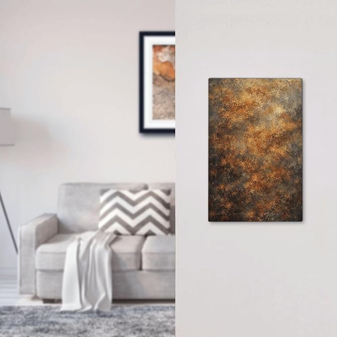 Decorative Light Switch Cover Plate Vintage Rust Pattern in Brown gold 1 Gang No Device Single Blank Outlet Covers Wall Plates for Electrical Outlets Faceplate for Bedroom Home Decor