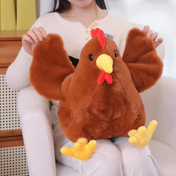 Ryttir Large Chicken Plush - 17.7" Extra Soft Chicken Stuffed Animal Hugging Pillow with Rotund Belly,Safety Nursery Decor & Sensory Comfort,Cuddle Companion for Age 0+(Birthday Gender Neutral Gift)
