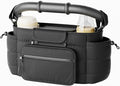 Stroller Organizer Caddy with Insulated Cup Holder & Detachable Phone Purse, Lightweight Universal Stroller Caddy for Busy Moms - Black