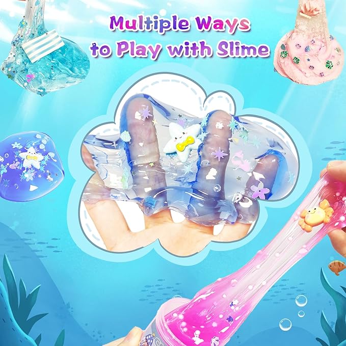 7 Pack Slime Kits, Butter Slime,Cloud Slime kit for Girls Ages 8-12,Crunchy Slime Kit,Party Favors for Girls and Boys