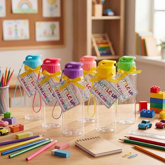 Yungyan 24 Sets End of Year Gifts for Students 17 oz Water Bottles Bulk Portable Sports Water Bottle Summer Graduation Student Gift from Teachers for Kids School Classroom Prize Goodie Bag (Flip Cap)