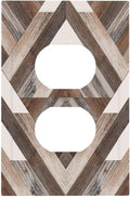 Polygon Collage Abstract Shapes Rustic Wood Panel Print Outlet Covers 1 Gang Duplex Light Switch Cover Decorative Switch Plates Electrical Receptacle Faceplate Wall Plate for Farmhouse Bedroom Decor
