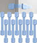 Bates- Child Safety Strap Locks, 10 Pack, Baby Blue, Child Locks for Cabinets and Drawers
