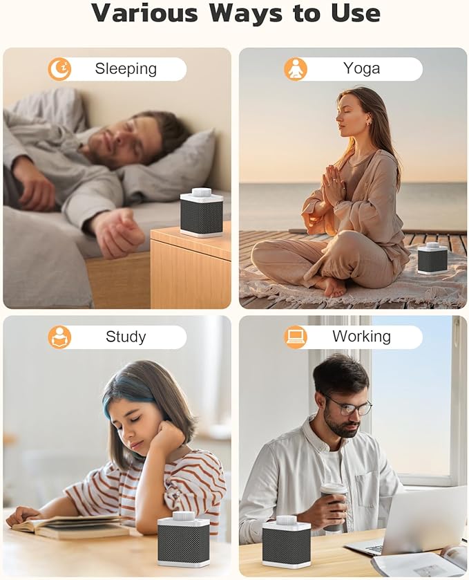 White Noise Sound Machine with 20 Soothing Sounds, 18-48h Powerful Battery, 3 Timers Memory Function and White Noise Machine for Sleeping, Portable Sound Machine for Baby Adult Fathers Day Gift