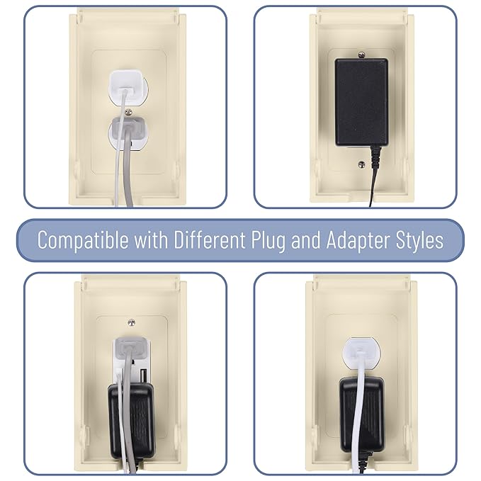 Bates - Baby Safety Outlet Cover Box, Light Almond, Outlet Covers Baby Proofing, Plug Covers for Electrical Outlets