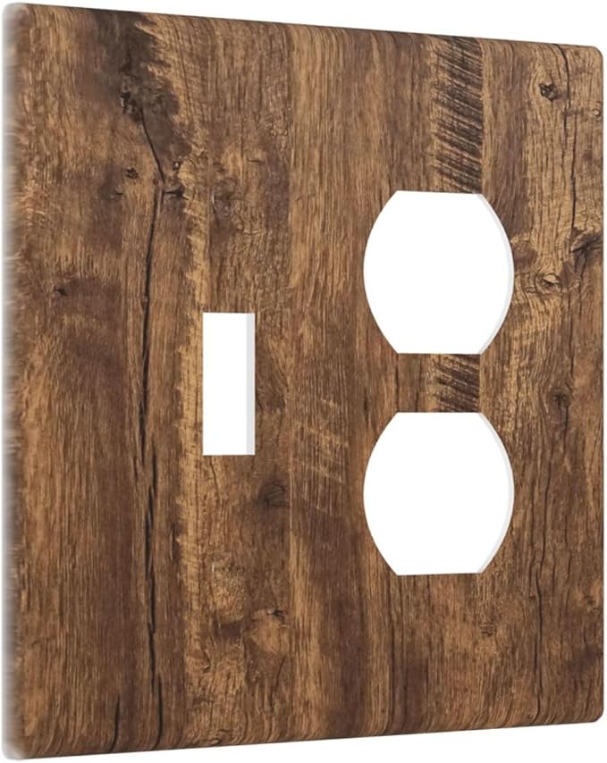 Rustic Old Wood Brown Crack Tree Tumor Print Wallplates 1 Toggle 1 Duplex Switch Plate Electrical GFCI Faceplate Decorative Light Switch Covers for Farmhouse Home Decor