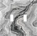 Beautiful Grey Marble Texture Simple Abstract Print Decorative Switch Plates 2 Gang Double Toggle Outlet Light Switch Cover Wall Plate Electrical Faceplate for Bathroom Kitchen Decor