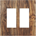 Distressed Wood Brown Wood Texture Decorative Outlet Covers 2 Gang Double GFCI Rocker Electrical Wall Panels Light Switch Cover Plate for Farmhouse Home Decor