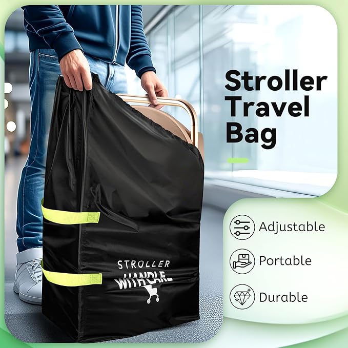 Stroller Bag for Airplane: Airplane Travel Essentials, 46" H x 21" W x 13" D Stroller Cover for Air Travel, Fit Single/Double/Jogging/Baby Stroller Travel System, First Mothers Day Gifts for New Mom