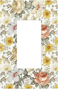 Multicolor Peony Daisy Vintage Floral Flower Decorative Outlet Covers 1 Gang Single Rocker Light Switch Cover Plate Wall Plates GFCI Faceplate for Bedroom Living Room Decor
