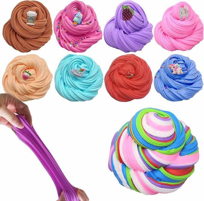 13 Pack Unicorn Dual Color Butter Slime Kit,Soft & Non-Sticky,DIY Slime Toys for Kids, for Girls and Boys Party Favors