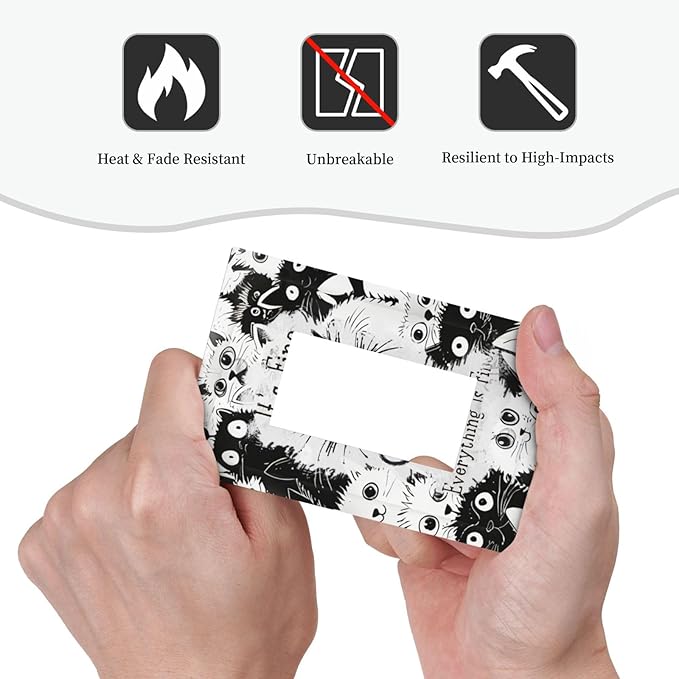 Funny Black Cat Inspirational Quotes Patterns Decorative Outlet Covers 1 Gang Single Rocker Light Switch Cover Plate Wall Plates GFCI Faceplate for Kids Room Nursery Decor