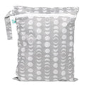 Bumkins Waterproof Wet Dry Bag for Baby, Travel, Swim Suit, Cloth Diapers, Pump Parts, Pool, Beach, Gym Clothes, Toiletry, Hook to Stroller, Daycare, Zipper Reusable Wetdry Packing Pouch, Lunar Gray