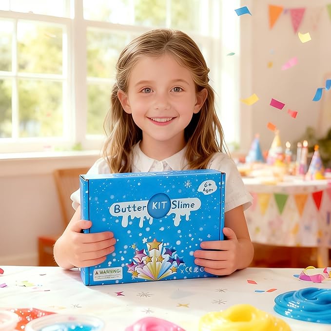 45 Pack Butter Slime Kit for Kids, Holiday Making Bulk Scented Slime Charms Party Favor, DIY Putty, Soft & Non-Sticky, Stress Relief Toy for Girls and Boys Age 4-12, Birthday Advent Calendar