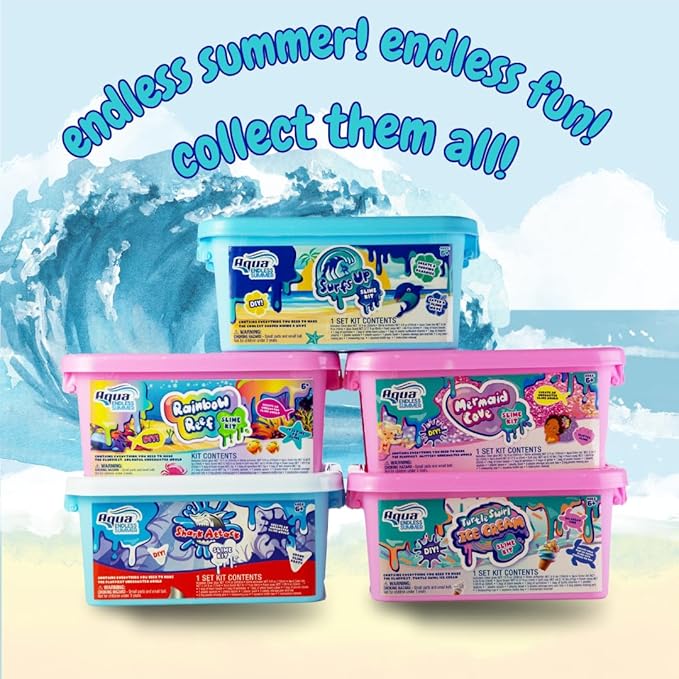 Aqua Endless Summer Surf’s Up DIY Slime Kit – Beach and Surf-Themed STEM Activity with Summer Vibes