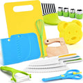 17PCS Montessori Toys Real Cooking Set for Kids Ages 3-6 - Kitchen Toys for Toddlers with Safe Knives, Cutting Board & Utensils - Learning Educational Pretend Play