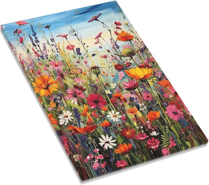 Colorful Wildflowers Painting Floral Flower Light Switch Cover Plate 1 Gang No Device Blank Electrical Wall Plates Faceplate Decorative Switch Plate Covers for Bedroom Living Room Decor