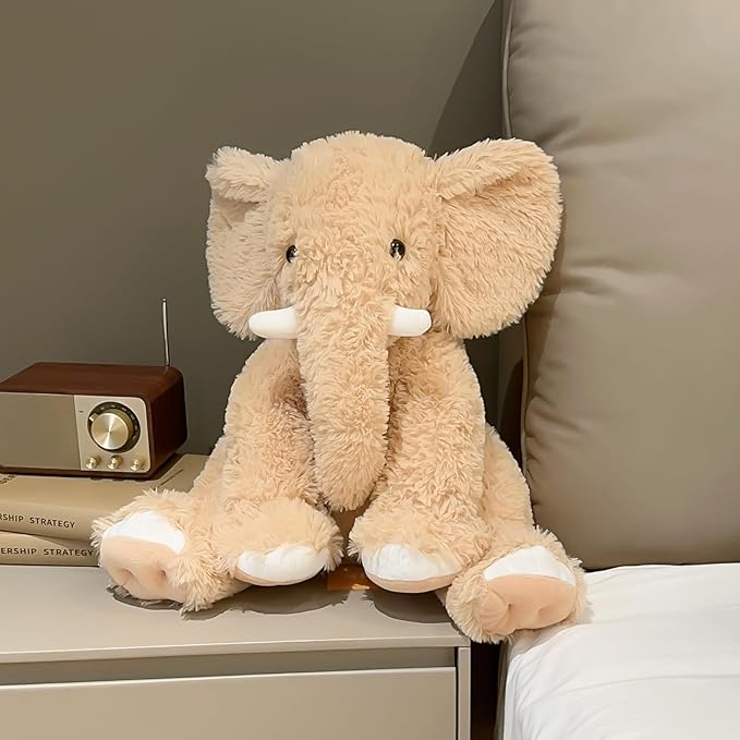 19.2 Inch Large Elephant Stuffed Animals,Clever Elephant Plush Toy for Kids, for Girls and Women,Super Soft Room Decoration(Yellow).