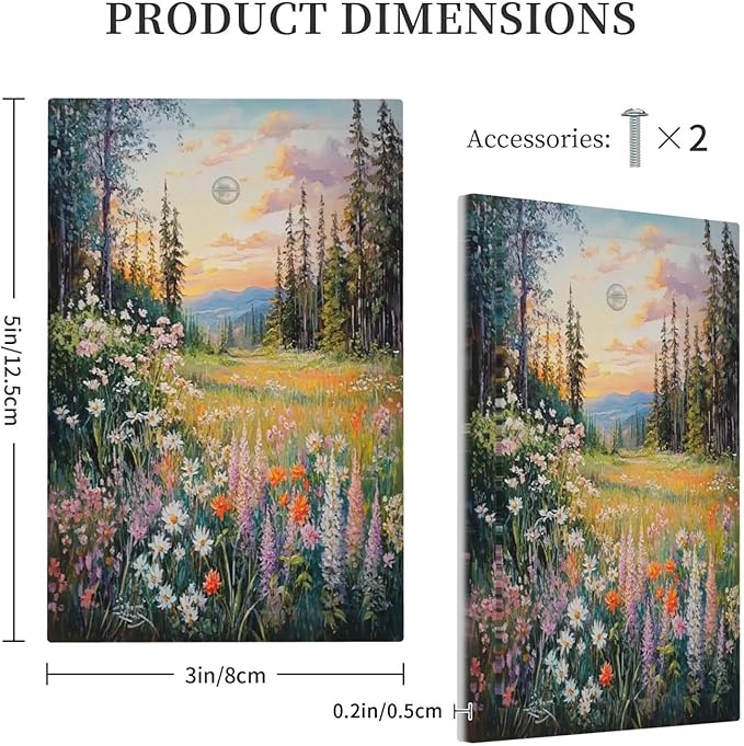 Light Switch Cover Plate Floral Landscape Rustic Nature Wildflower 1 Gang No Device Blank Electrical Wall Plates Faceplate Decorative Switch Plate For Bed Room Living Room Decor