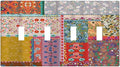Light Switch Cover Boho Patchwork Bohemian Stitching Colorful Floral 4 Gang Switch Plate Quad Toggle Wall Plates Decorative Switchplate Electrical Outlet Cover Plates for Bathroom Home Decor