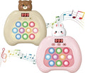 Electronic Pop It Game with LED Screen - 2-Player Online Bubble Pop Fidget Toy, Brain Training STEM Game for Kids 3-12, Anti-Anxiety Sensory Toy, Educational Birthday Gift for Boys Girls（（Brown）