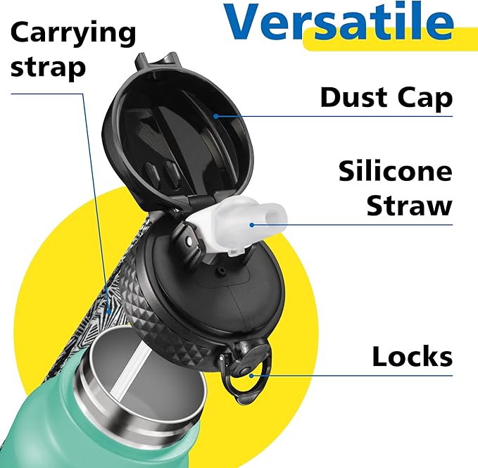 Han's Bottle Kids Water Bottle with Straw Lid - Insulated Stainless Steel Reusable Tumbler for Girls,Boys,Thermo Mug,12oz,Bubble Gum