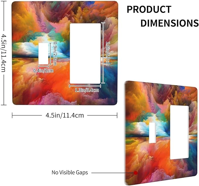 Decorative Outlet Covers Colorful Sunset Watercolor Clouds 2 Gang Wall Plate Single Toggle 1 Rocker Light Switch Cover Switch Plate Covers Faceplate for Bedroom Home Decor