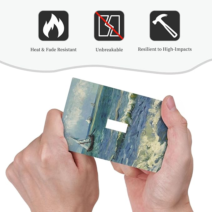 Nautical Ocean Waves Sailboat Painting Blue Sky Decorative Light Switch Cover 1 Gang Single Toggle Device Electrical Faceplate Switchplates Decorator Outlet Wall Plate for Bathroom Bedroom Decor