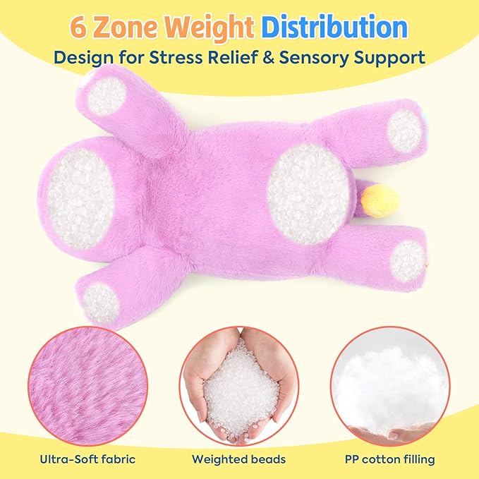 PEACH CAT 23.6 inch 5 lbs Hippo Weighted Stuffed Animals Large Hippopotamus Plushies Cute Plush Toys Gifts for Kids Adults