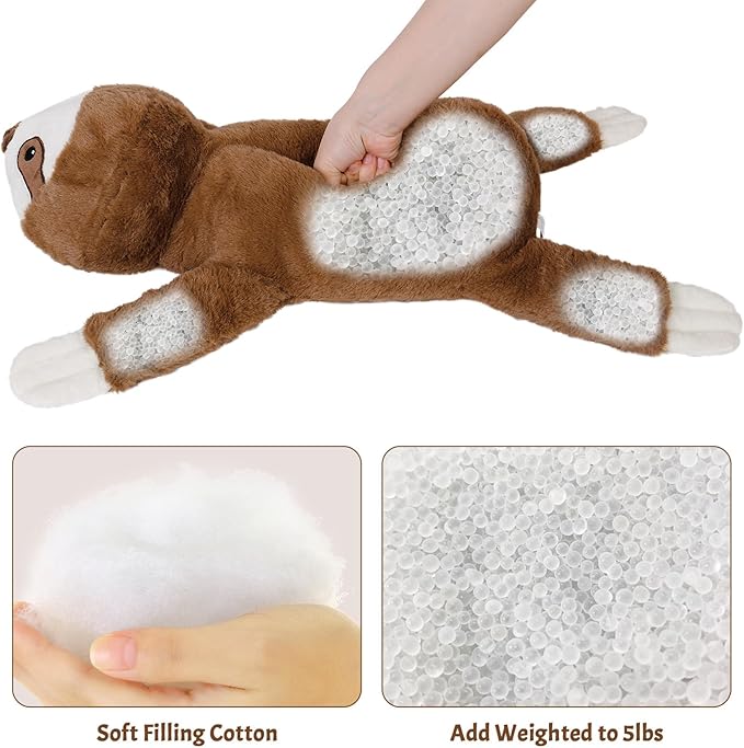Sloth Weighted Stuffed Animals 5lbs- 24 Inch Weighted Plushies Sloth Stuffed Animals - Big Plush Pillow Cute Plush Toy Gifts for Kids & Adults