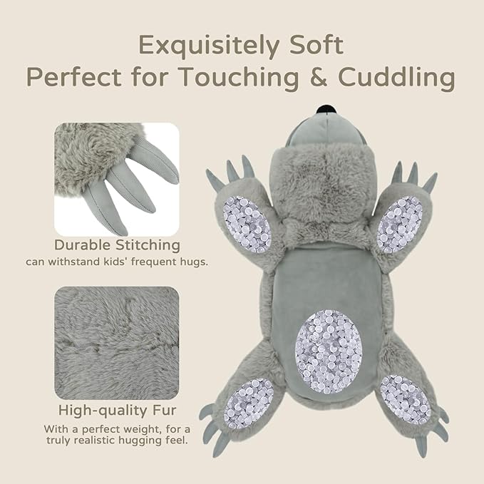 4.5 Lbs Weighted Stuffed Animals for Kids and Adults 22" Cute Sloth Shaped Toys Soft Weighted Plush Toys Gifts for Christmas Easter Birthday Holidays Ideal Huggable Plush Pillow (Sloth)
