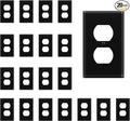 ENERLITES Duplex Receptacle Outlet Wall Plate, Size 1-Gang 4.50" x 2.76", Unbreakable Polycarbonate Thermoplastic, UL Listed, 8821-BK-20PCS, Black (20 Pack)