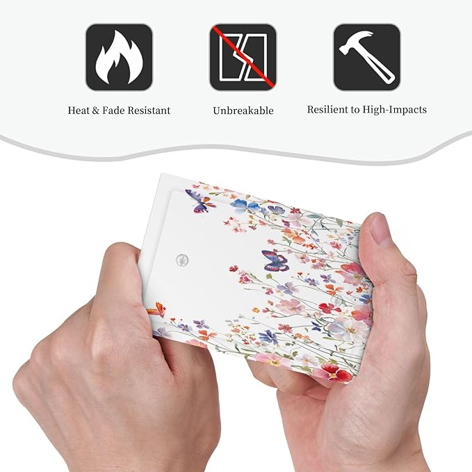 Colorful Flower Watercolor Floral Butterfly Bird Light Switch Cover Plate 1 Gang No Device Blank Electrical Wall Plates Faceplate Decorative Switch Plate Covers for Bedroom Living Room Decor