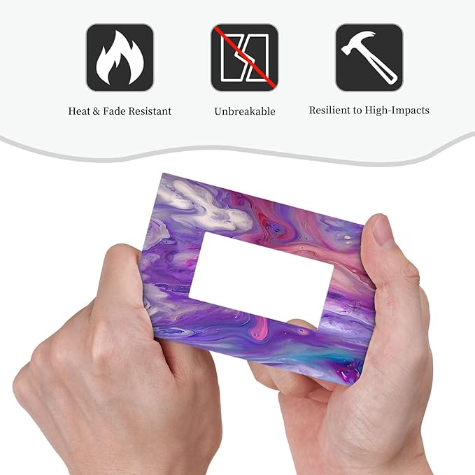 Liquid Marble Modern Abstract Texture Abstract Purple Paint Wall Art Decorative Outlet Covers 1 Gang Single Rocker Wall Plates Gfci Faceplate Light Switch Cover Plate for Office Living Room