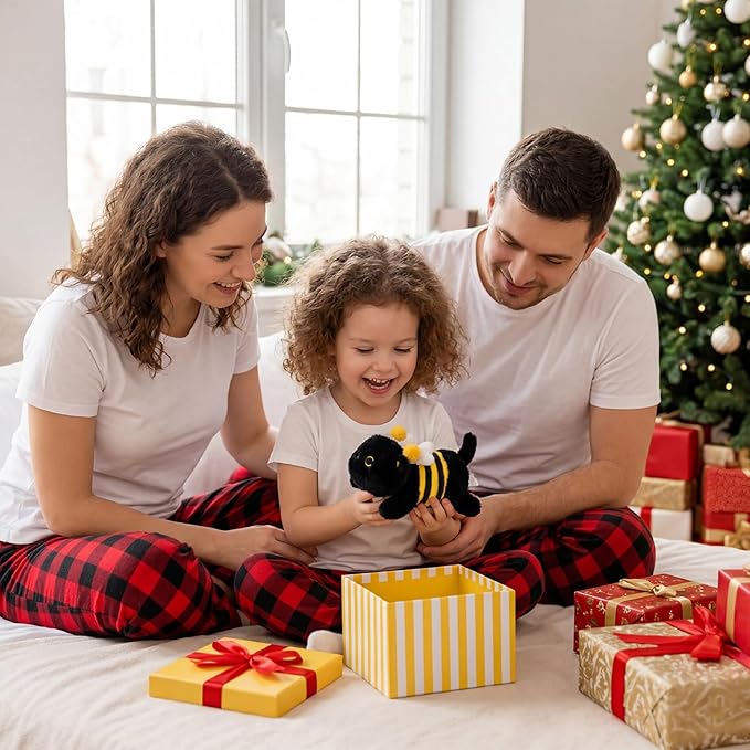 Weighted Cat Stuffed Animal,Bee Black Cat Plush Soft Weighted Plushies,Cute Plush Toys with Removable Honeybee Outfit Costume,Sensory Comfort Huggable Weighted Plush Animals Gifts for Kids