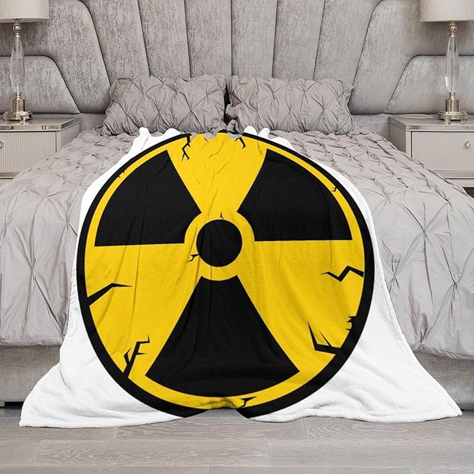 50 x 60 Inches Flannel Throw Blanket Lonizing Radiation Sign Radioactive Contamination Warning Birthday Present for Men Women Winter Holiday Soft Blankets for Bedding Sofa