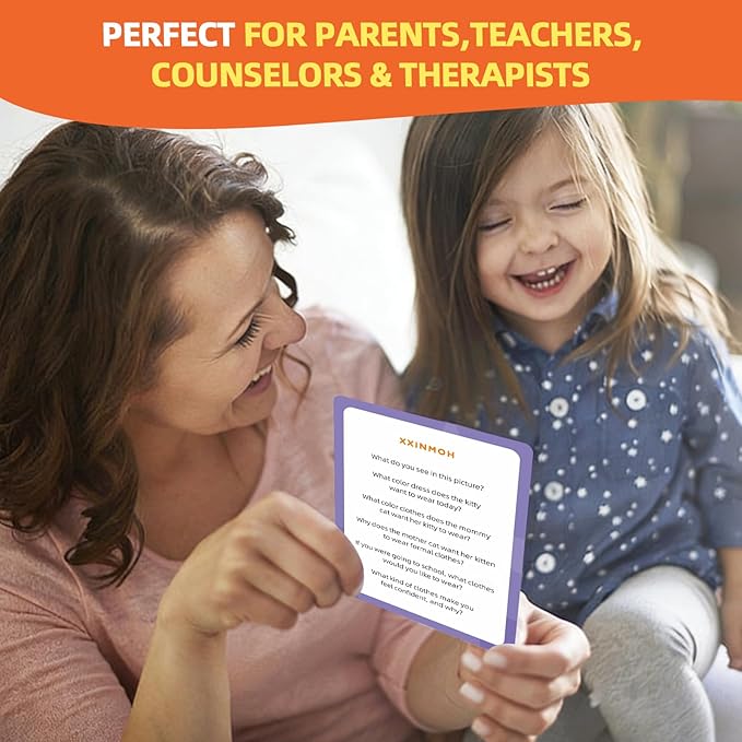 Speech Therapy Materials, Who What Why Conversation Cards for Kids – Learning Game for Social Skills, Emotional Intelligence & Critical Thinking, Sequencing Game & Articulation Materials, Ages 4+