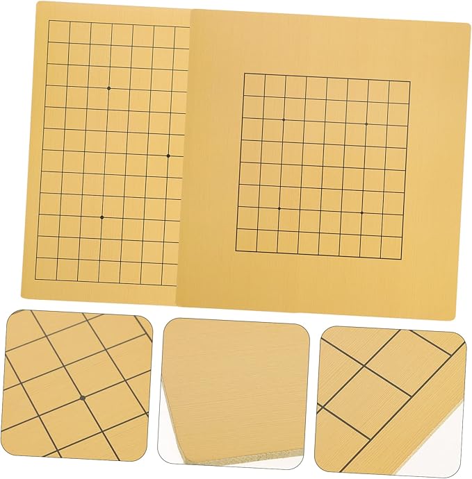 KOMBIUDA Double-Sided Wooden Go Chessboard Set for Boys and Girls 2pcs Portable Folding Board Game Storage for Travel and Family Fun