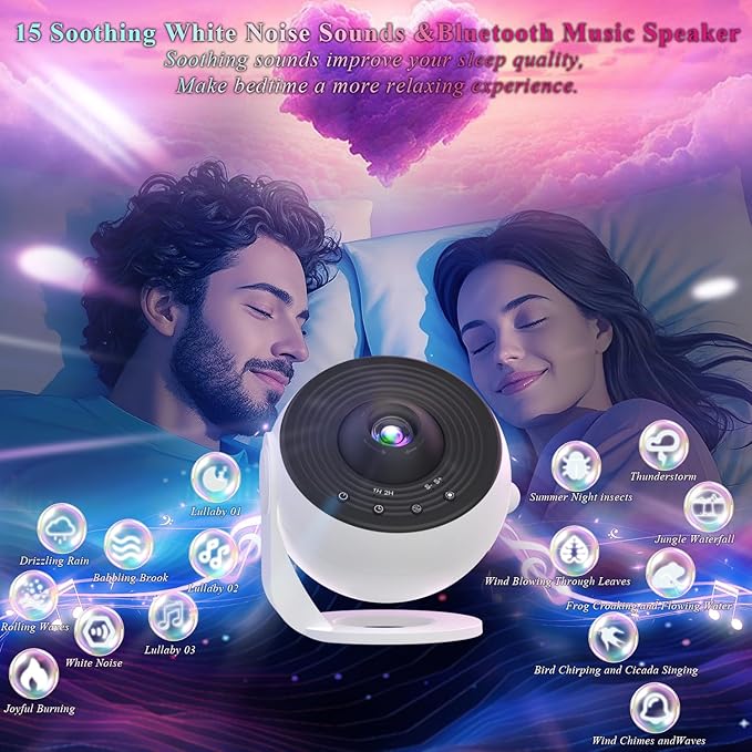 Galaxy Projector Pro for Bedroom Sound Machine, 13 in 1 Planetarium Projector Pro with White Noises, Bluetooth Speaker, Remote, Night Light Christmas Gifts for Teens Girls Boys Kids Adults