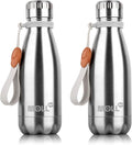 Kids Water Bottle-9 oz Stainless Steel Vacuum Insulated Small Water Flask for Kids Back to School, Cola Shape Sports Water Bottle Leak Proof (Silver)