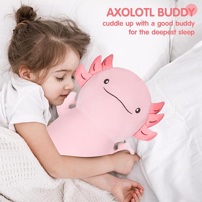 Dalmao 22" Giant Pink Axolotl Stuffed Animal, Cute Soft Long Axolotl Plush Large Body Pillow Big Squishy Plushies Toy, Gift for Kids, Boys, Birthdays