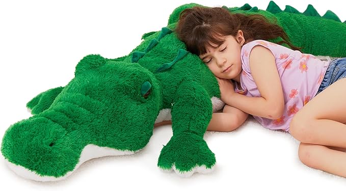 MorisMos 51inch Giant Alligator Stuffed Animal, Soft Huge Alligator Plush Toy, Big Stuffed Crocodile Gifts for Kids Boys Girls Brithday