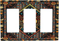 Light Switch Cover Boho Burning Sun Hippie Retro Bohemian Gypsy 3 Gang Wall Plate Triple Light Switch Plate Rocker GFCI Outlet Covers Decorative Receptacle Cover for Bathroom Home Decor