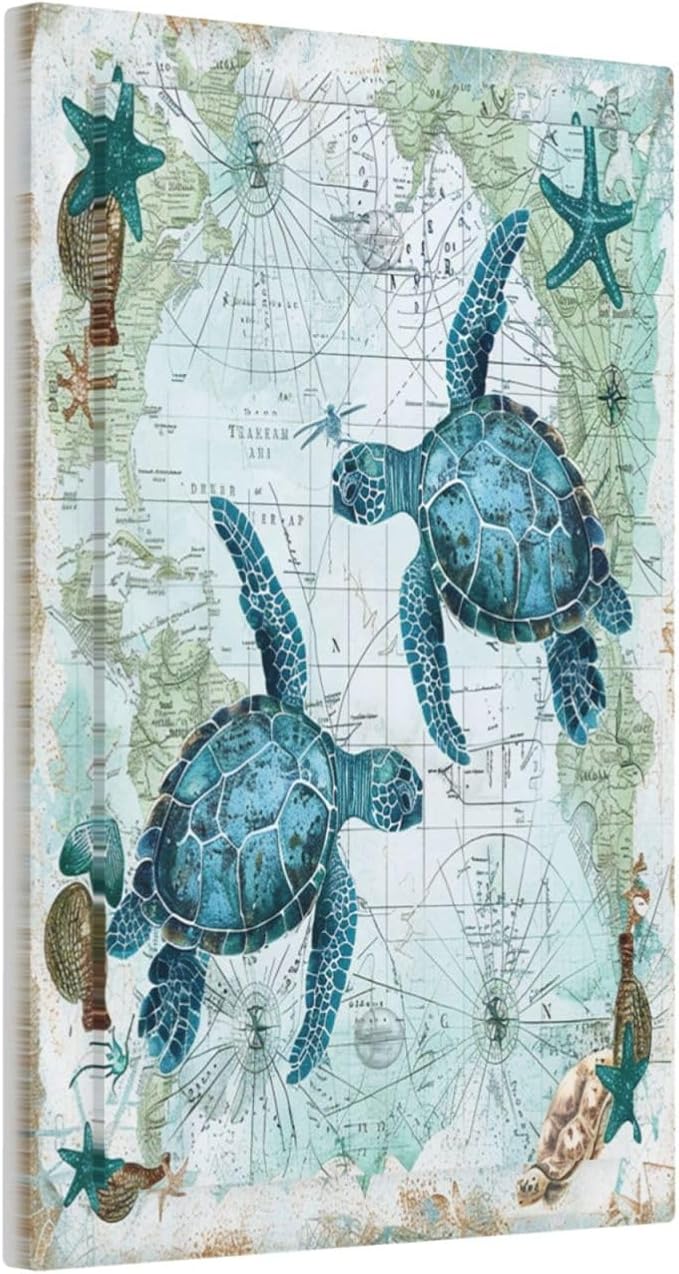Light Switch Cover Plate Nautical Green Sea Turtles Beach Blue Ocean 1 Gang No Device Blank Electrical Wall Plates Faceplate Decorative Switch Plate For Bathroom Kids Room Decor